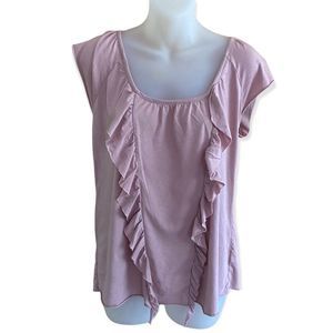 UO Kimchi Blue • Dusty Rose Frill Front Tee